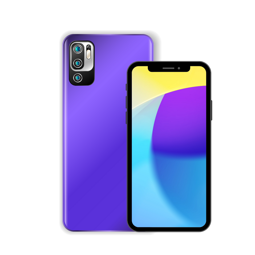 Purple and Yellow Minimalist Smartphone